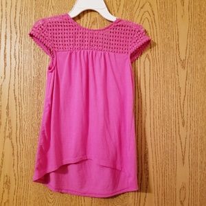 Old Navy girls top with crochet detail size L